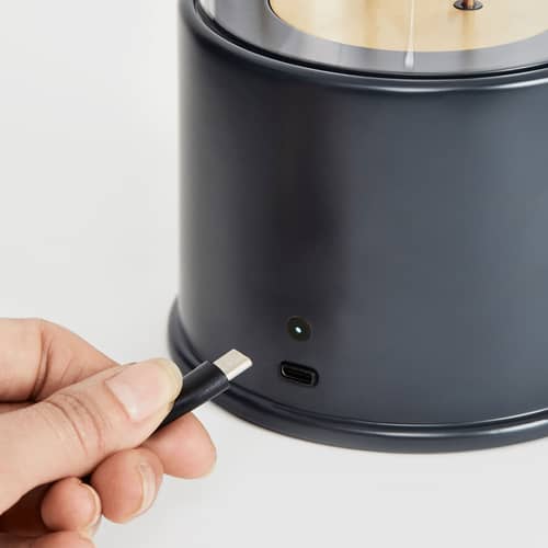 Lampe sans fil rechargeable The Muse 2.0 métal noir / IP44 - TALA - Noir Hackles - Aluminium, Verre borosilicaté