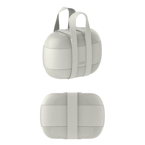 Lunch box Food à porter plastique gris / Large - 3 compartiments - Alessi - Gris - Résine thermoplastique
