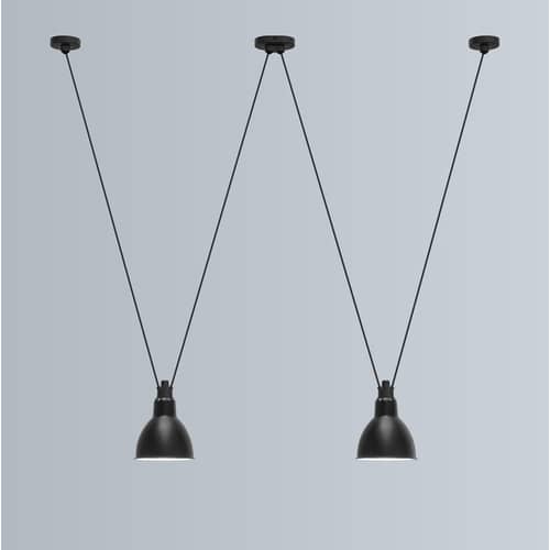 Pendelleuchte Acrobate N°324 metall rot / 2 kegelförmige Lampenschirme aus Metall - DCW éditions - Rot / kegelförmig - bemalter Stahl