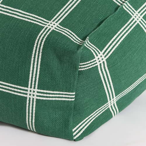 Pouf bambini Vibes tessuto verde - NOBODINOZ - Verde e bianco / Grande gille - Cotone biologico, Polistirolo espanso