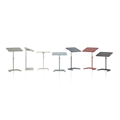 Pult NesTable plastikmaterial grau / Laptoptisch - Neigbare Tischplatte - Vitra - Warm-grau - Aluminium, Polyurhethan, Stahl