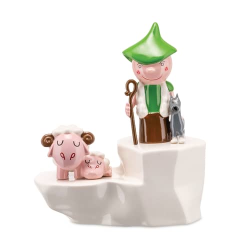 Statuina del presepio Pastorello ceramica multicolore / Porcellana dipinta a mano - Alessi - Pastorello - Porcellana