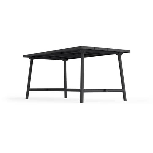 Table rectangulaire Fred\'s métal noir / 170 x 90 cm - 6 personnes - Fatboy - Anthracite - Aluminium
