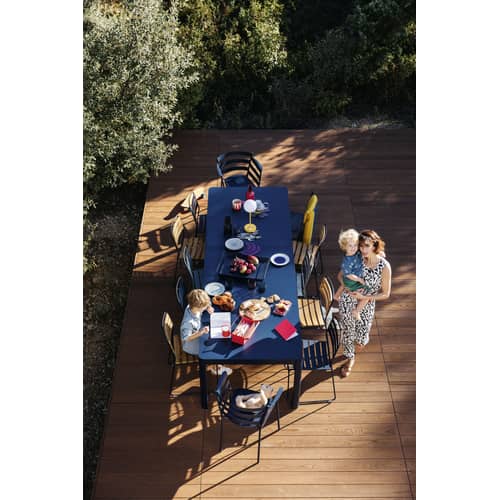 Table à rallonge Ribambelle XL métal bleu / L 149 à 299 cm - 6 à 14 personnes - Fermob - Bleu Abysse - Aluminium laqué