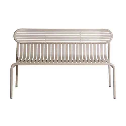 Banc avec dossier Week-end métal beige / Aluminium - L 121 cm - Petite Friture - Dune - Aluminium