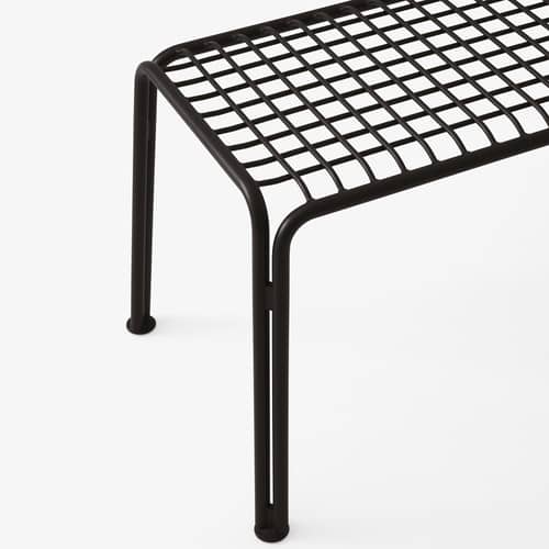 Banc Thorvald SC112 métal noir / L 125 cm - &tradition - Noir chaud - Acier thermolaqué