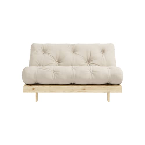 Canapé convertible Roots / L 140 cm - 3 positions beige / Structure pin clair - KARUP DESIGN - Beige 747 / Pin clair - Fibres recyclées mélangées, Mousse, Pin massif certifié FSC, Tissu