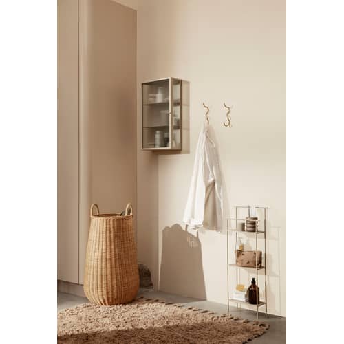 cesto della biancheria sporca Braided fibre legno naturale / Ø 42 x H 80 cm - Rattan - Ferm Living - Rattan naturale - Rattan intrecciato
