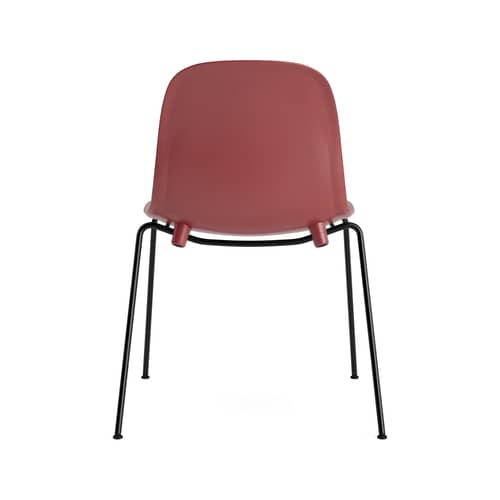 Chaise empilable Form / 4 pieds métal - Normann Copenhagen - Rouge - Acier laqué, Polypropylène