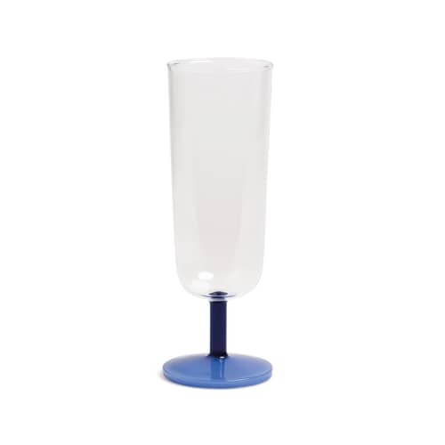 Mingle Champagne glass glass blue / Set of 2 - & klevering - Blue - Glass