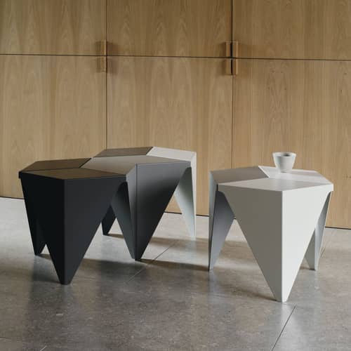 Prismatic 2 Coffee table metal grey / Isamu Noguchi, 1957 / 41 x 41 x H 37.5 cm - Vitra - Grey (3 shades) - Aluminium
