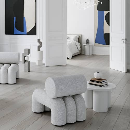 Couchtisch Big Foot corian weiß / Ø 65 x H 43 cm - 101 COPENHAGEN - Weiß - Faserbeton
