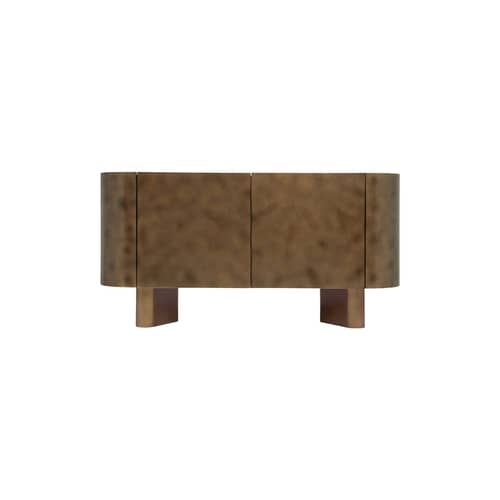Ovalia Dresser wood gold / L 150 cm - NV GALLERY - Antique brushed brass finish - Bois composite peint