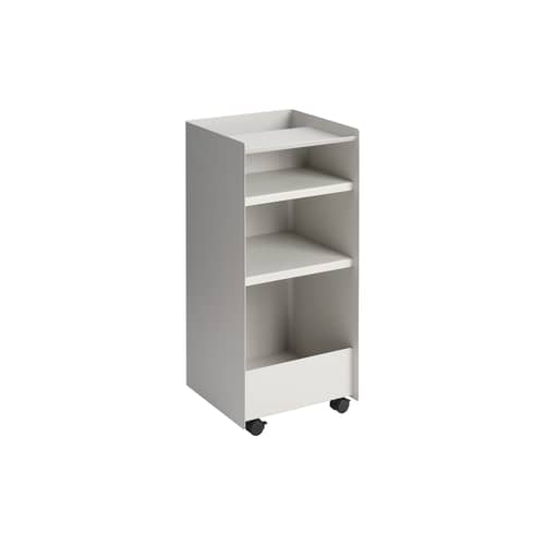 Carrello portavivande con ruote Folded Tall metallo grigio / Aperto - Altezza 83,7 cm - Muuto - Grigio chiaro - Acciaio