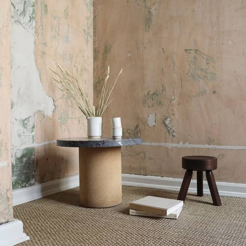 Hocker AML holz braun / Ø 32,5 x H 32,5 cm - Frama  - Braun - Gebeiztes massives Kiefernholz