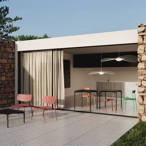 Lounge Sessel Fromme metall blau / Aluminium - Petite Friture - Himmelblau - Aluminium