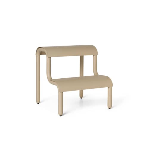 Up Step Moveable step metal beige / Metal - L 34 x D 35 x H 36 cm - Ferm Living - Cashmere beige - Iron