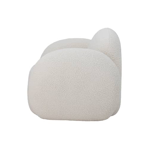 Poltrona imbottita Zanno tessuto bianco - Bloomingville - Bianco (tessuto bouclé) - Pino, Schiuma di poliuretano, Tessuto bouclé