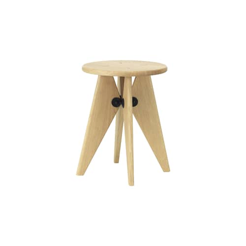 Sgabello Bois legno naturale / By Jean Prouvé, 1941 - Vitra - Rovere naturale - Massello di quercia oliato