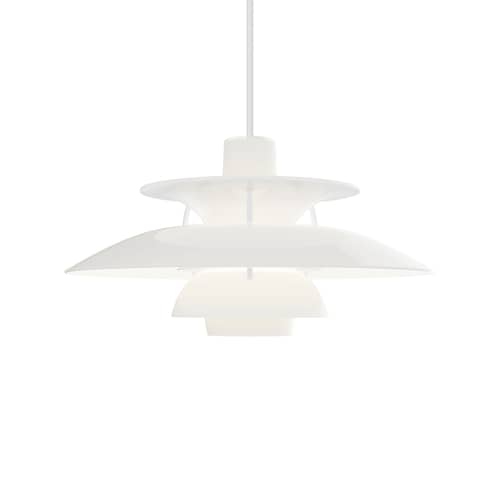 Suspension PH 5 Opal plastique blanc / Ø 32 cm - Réédition 1958 - Louis Poulsen - Blanc - PMMA