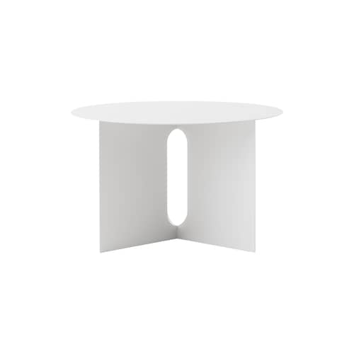 Table basse Androgyne métal blanc / Ø 63 x H 38 cm - Audo Copenhagen - Table / Ivoire - Acier époxy