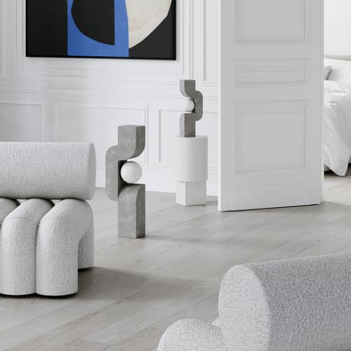 Table d\'appoint Column blanc / Ø 25 x H 50 cm - 101 COPENHAGEN - Blanc (béton fibré) - Béton fibré