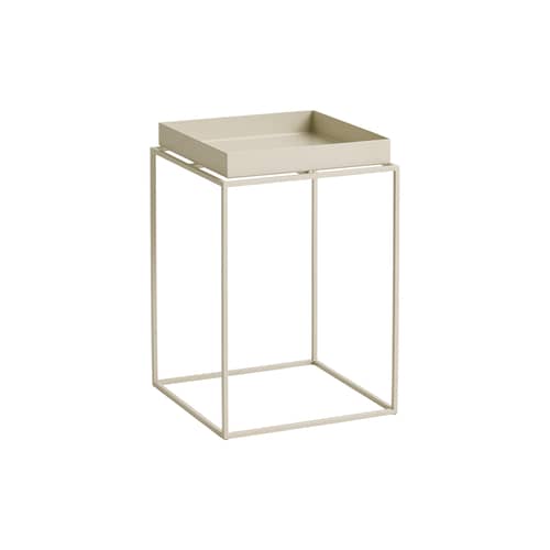 Table d\'appoint Tray Small High / 30 x 30 x H 44 cm - Hay - Beige - Acier thermolaqué