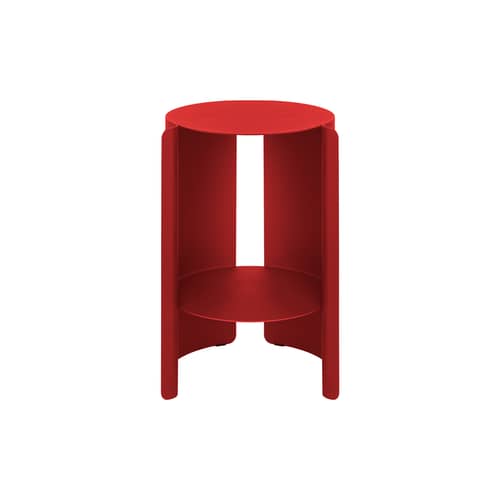 Table d\'appoint Wa métal rouge / Ø 32 x H 50 cm - NOO.MA - Rouge tomate - Acier thermolaqué