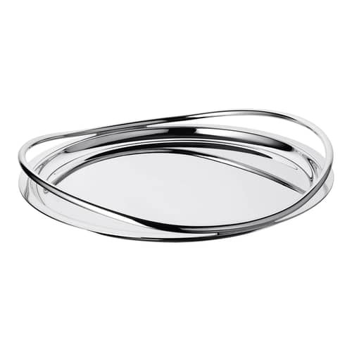 Tablett Vertigo silber metall von Andrée Putman / Ø 39 cm - Christofle - Versilbert - Versilbertes Metall