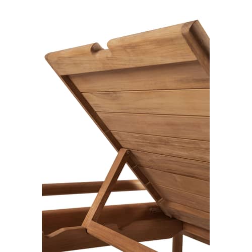 Transat inclinable à roulettes Jack bois naturel - Ethnicraft - Bain de soleil / Teck naturel - Teck massif