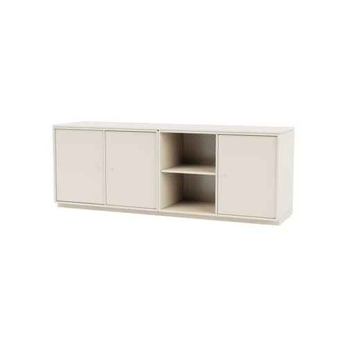 Anrichte Save holz weiß / B 139.2 x T 38 x H 51 cm - MONTANA - Oat 158 - lackierte Holzfaserplatte