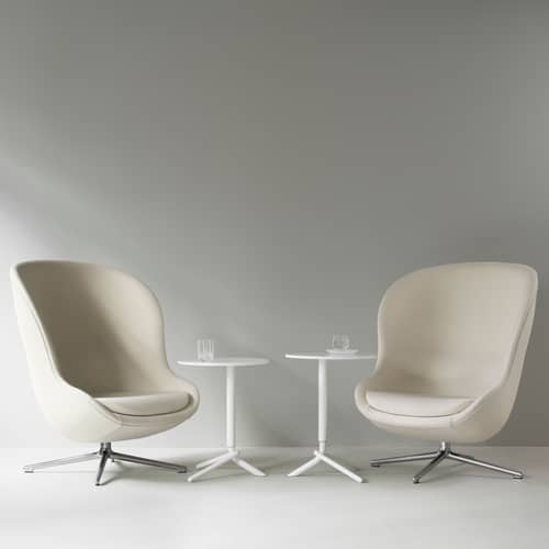 Beistelltisch Lift holz weiß / Verstellbare Höhe 56,5 bis 74 cm - Normann Copenhagen - Weiß - MDF mit PU-Beschichtung, thermolackierter Stahl