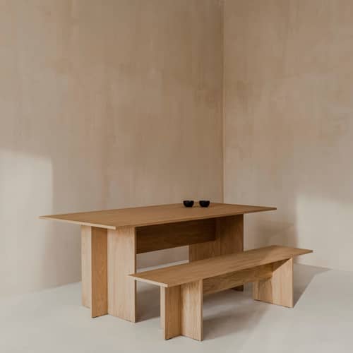 Hett Bench natural wood / L 170 cm - NOO.MA - Natural oak - FSC-certified oak veneered MDF