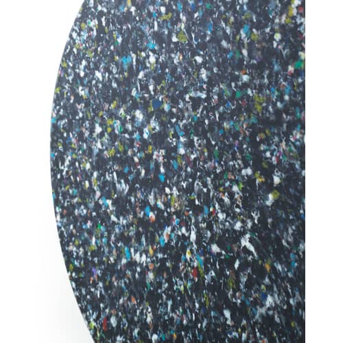 Sgabello Bit materiale plastico multicolore / Tavolo d\'appoggio - Plastica 100% riciclata / Ø 36 cm - Normann Copenhagen - Nero / Multicolore - Polietilene riciclato
