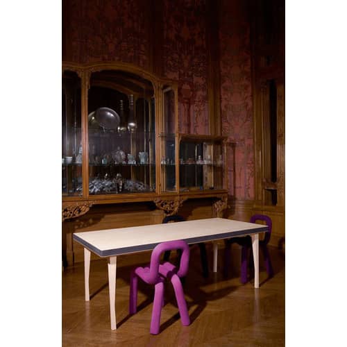 Chaise rembourrée Bold Sparkling / Tissu pailleté - Moustache - Gris clair pailleté - Acier, Mousse polyuréthane, Tissu
