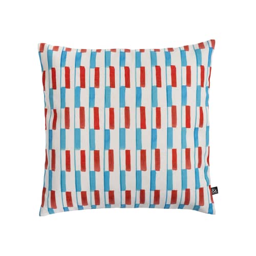 Clash Cushion cover textile multicoloured / 50 x 50 cm - & klevering - 50 x 50 cm / Blue & red - Polyester