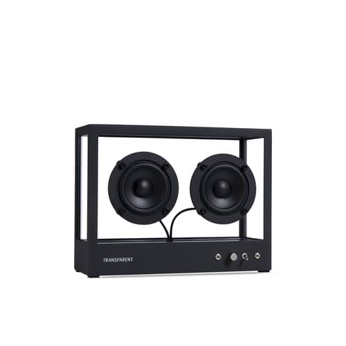 Enceinte Small verre noir / L 26 x H 20 cm - Verre trempé - Transparent Speaker - Noir / Transparent - Aluminium, Verre trempé