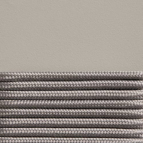 Fauteuil bas Palissade Cord gris / Corde tissu recyclé - Hay - Gris clair - Acier laqué époxy, Corde tissu polyester recyclé