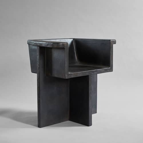 Fauteuil de repas Brutus marron - 101 COPENHAGEN - Café - Béton fibré