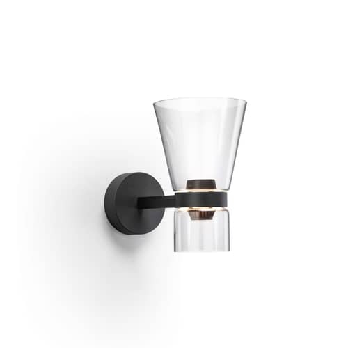 Applique Nocturne - Cone verre / LED - Orientable - Flos - Noir - Aluminium, Verre borosilicate soufflé
