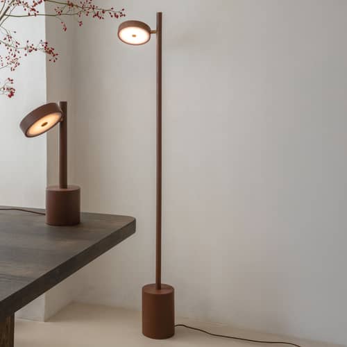 Lampada a stelo Okinawa LED legno marrone / 1 diffusore regolabile - GOOD&MOJO - Marrone - Frassino