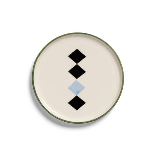 Deck Petit fours plates ceramic multicoloured / Set of 4 - Ø 13 cm - & klevering - Multicoulered - China