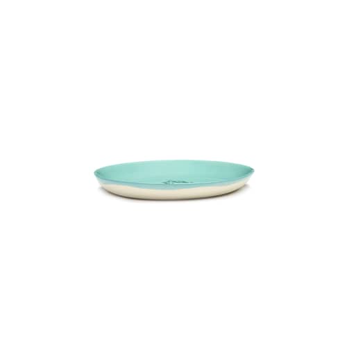 Feast Petit fours plates ceramic blue XS / Ø 16 cm - Serax - Artichoke / Turquoise & green - Enamelled sandstone