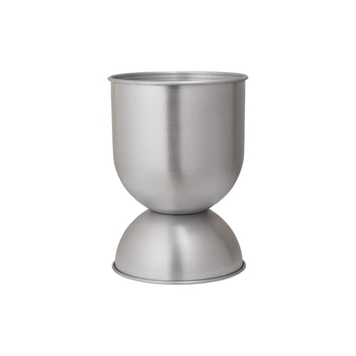 Pot de fleurs Hourglass Small métal argent / Ø 30 x H 42,5 cm - Ferm Living - Aluminium - Aluminium