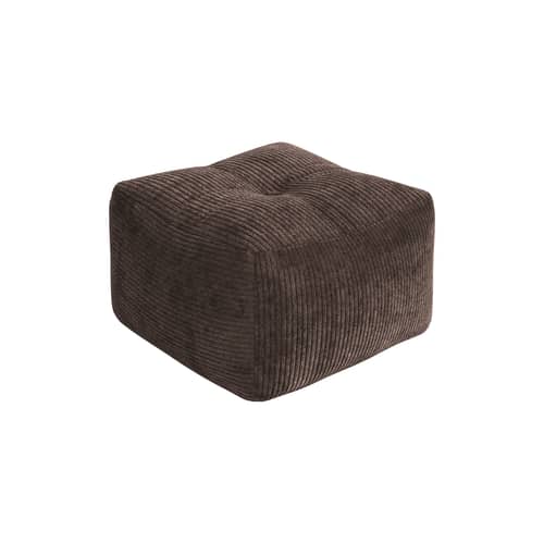 Pouf Buddy tissu marron / 50 x 50 cm - KARUP - Cacao foncé 551 (velours côtelé) - 
