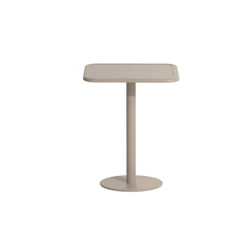 quadratischer Tisch Week-end Bistrot metall beige / 60 x 60 cm - Aluminium - Petite Friture - Dune - Aluminium
