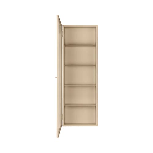 Rangement mural Haze métal beige / L 35 x H 100 cm - Verre cannelé - Ferm Living - Beige - Fer laqué, Verre cannelé
