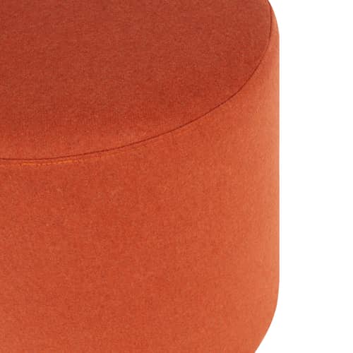 Sitzkissen Folk Petit textil orange / Ø 50 x H 25 cm - NOO.MA - Terracotta (Wolle) - Holz, Schaumstoff, Wolle
