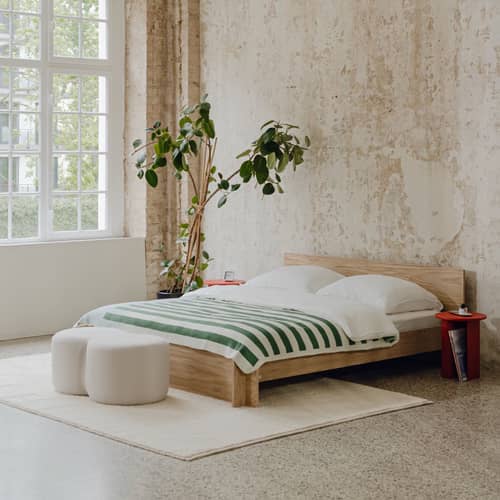 Sitzkissen Umbo textil beige / 88 x 50 x H 36,5 cm - NOO.MA - Beige Wolke -  Ouate, Gewebe, Pressspan, Schaumstoff