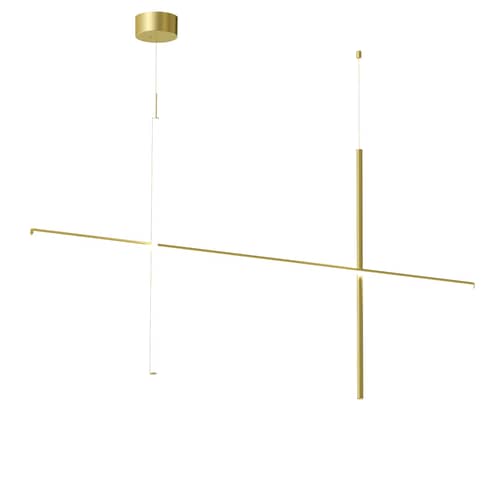 Sospensione Coordinates S2 oro metallo LED / L 176 cm x H 92 cm - Flos - Champagne anodizzato - alluminio estruso
